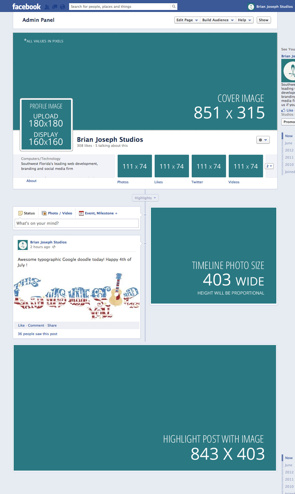 Facebook Timeline Image Sizes