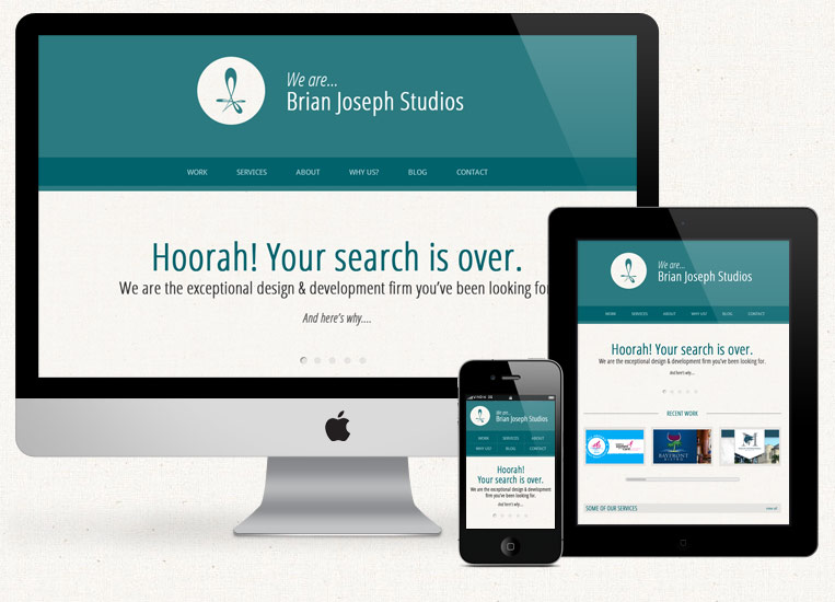 Brian Joseph Studios' Responsive Website Mockup