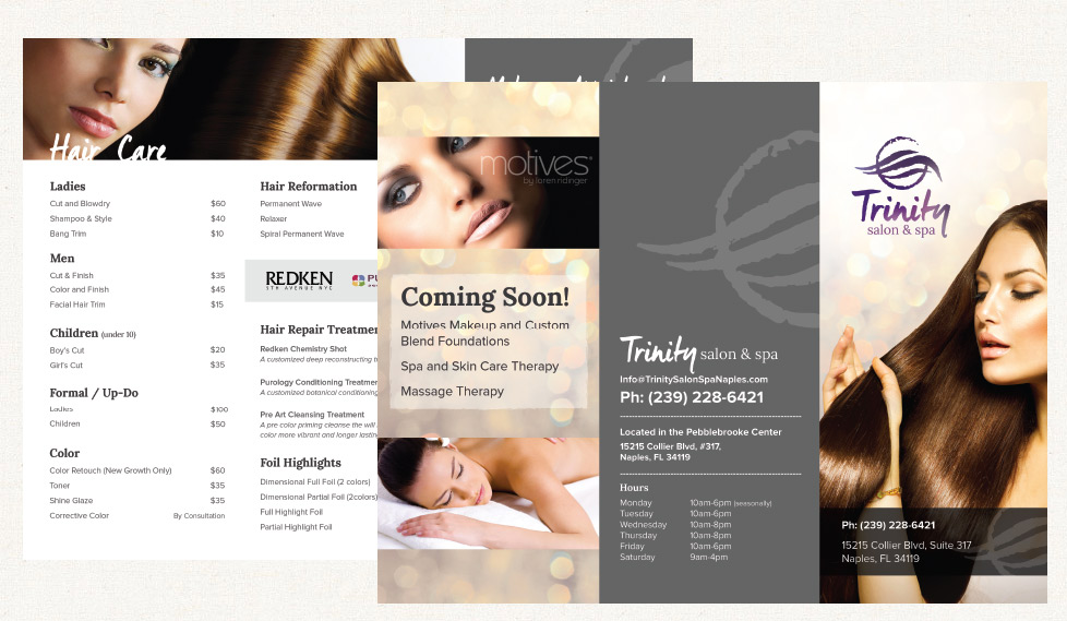 Brochure Design - Trinity Salon & Spa