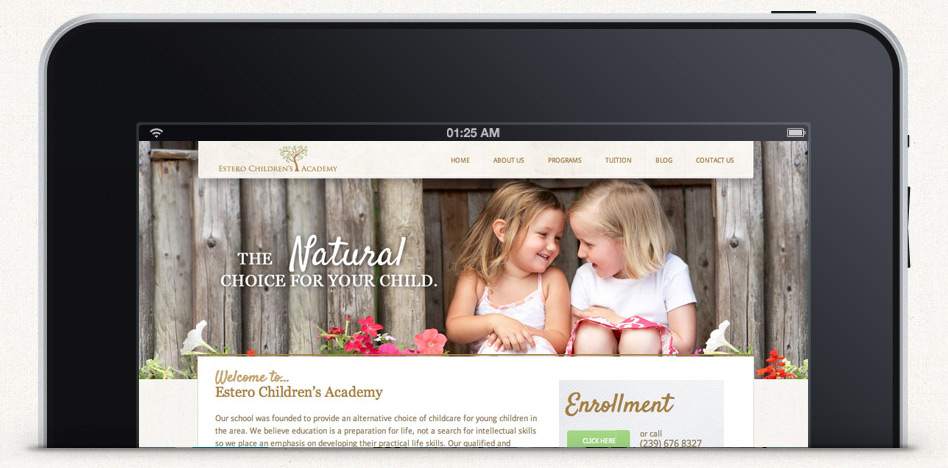 Web design launch - Estero Children's Academy