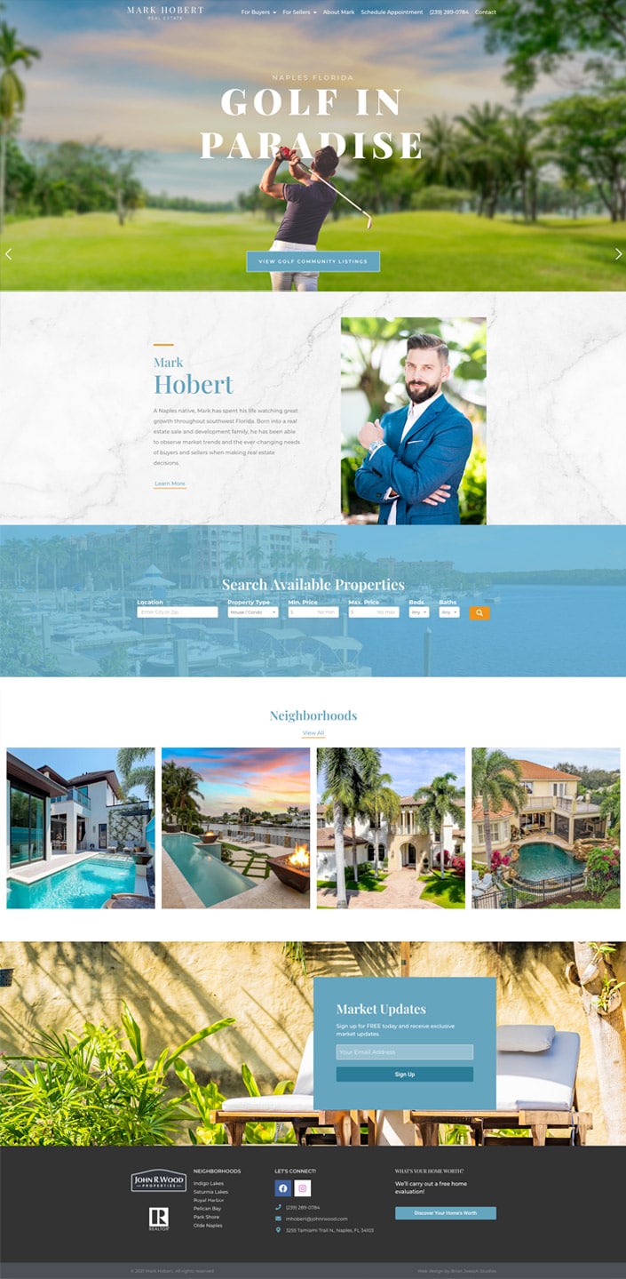 Image of Mark Hobert website homepage